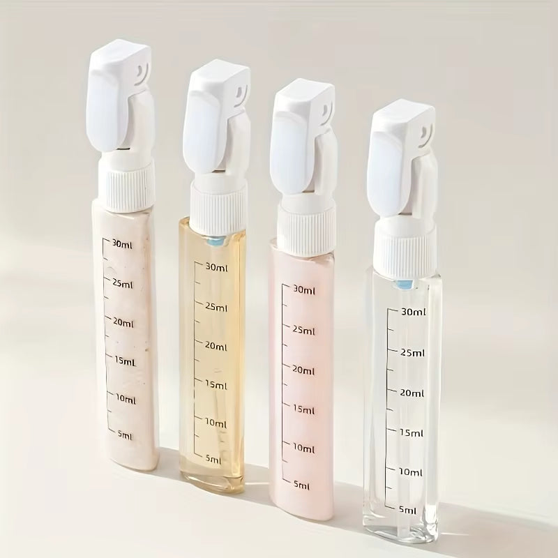 1Pc 4-In-1 Emulsion Dispenser Bottle, Travel Bottle, Minimalist with Labels, Travel Dispenser Bottle, Toiletry Container