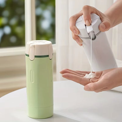 1Pc 4-In-1 Emulsion Dispenser Bottle, Travel Bottle, Minimalist with Labels, Travel Dispenser Bottle, Toiletry Container