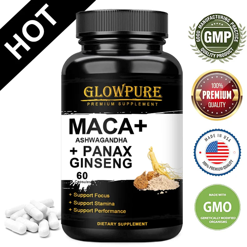 Organic Male Enhancing Supplement with Black Maca Stamina & Energy, Men'S Muscle Enlargement