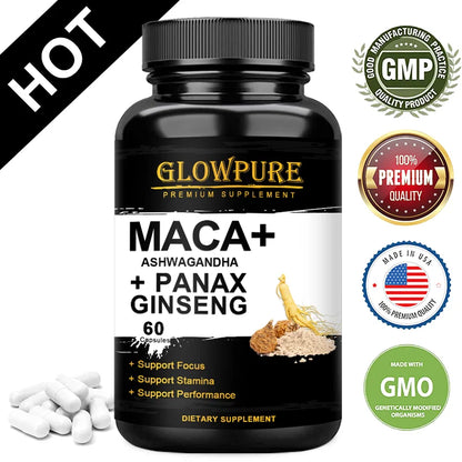 Organic Male Enhancing Supplement with Black Maca Stamina & Energy, Men'S Muscle Enlargement