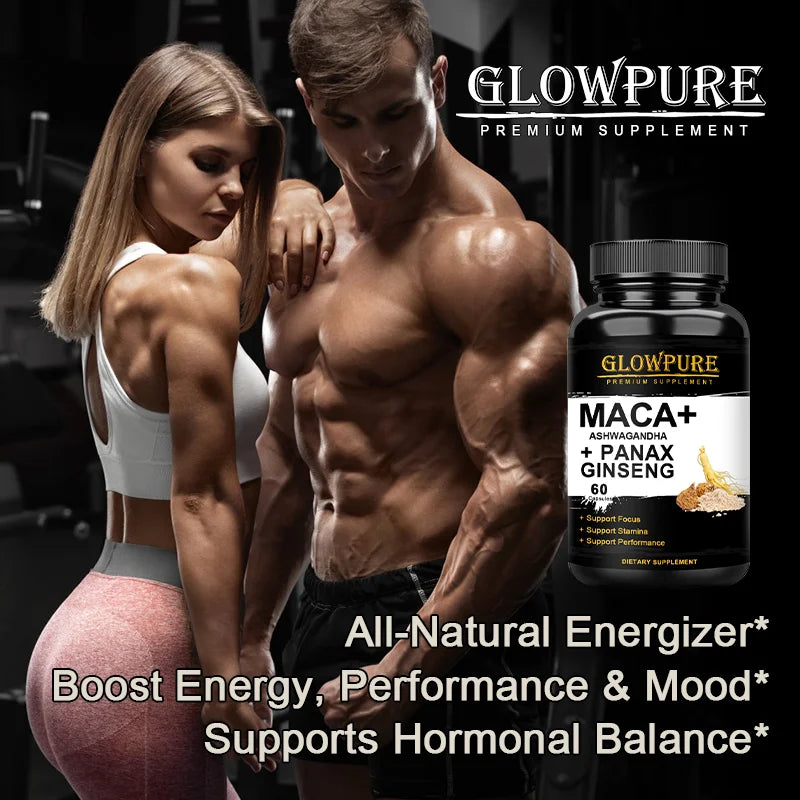 Organic Male Enhancing Supplement with Black Maca Stamina & Energy, Men'S Muscle Enlargement