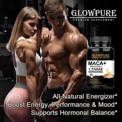 Organic Male Enhancing Supplement with Black Maca Stamina & Energy, Men'S Muscle Enlargement